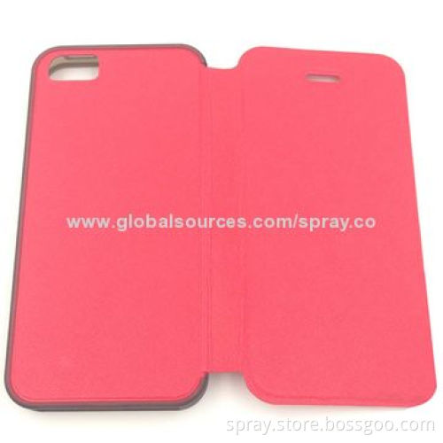 Ultra-slim PU Case for iPhone 5S, PC + TPU Frame Hot Sealing Technology